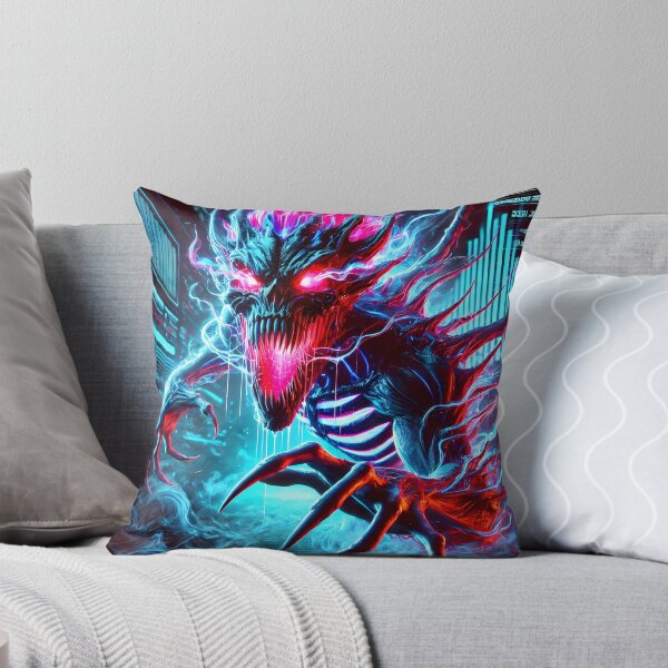Item preview, Neon Horror Monster Glowing Eyes Cyberpunk Dark Fantasy designed and sold by FusionCipher.