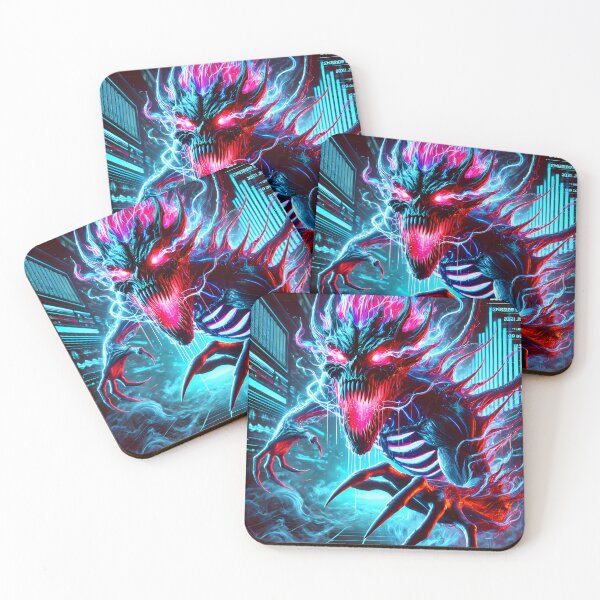 Item preview, Neon Horror Monster Glowing Eyes Cyberpunk Dark Fantasy designed and sold by FusionCipher.
