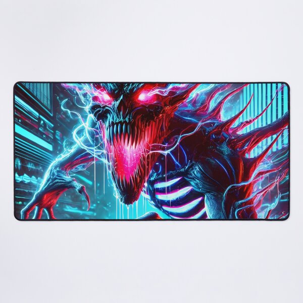 Item preview, Neon Horror Monster Glowing Eyes Cyberpunk Dark Fantasy designed and sold by FusionCipher.