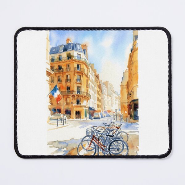 Item preview, Paris Street Corner with French Flag and Bicycles designed and sold by caracatita75.