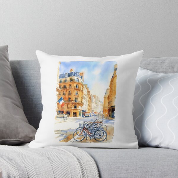 Item preview, Paris Street Corner with French Flag and Bicycles designed and sold by caracatita75.