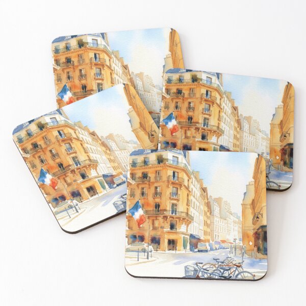 Item preview, Paris Street Corner with French Flag and Bicycles designed and sold by caracatita75.