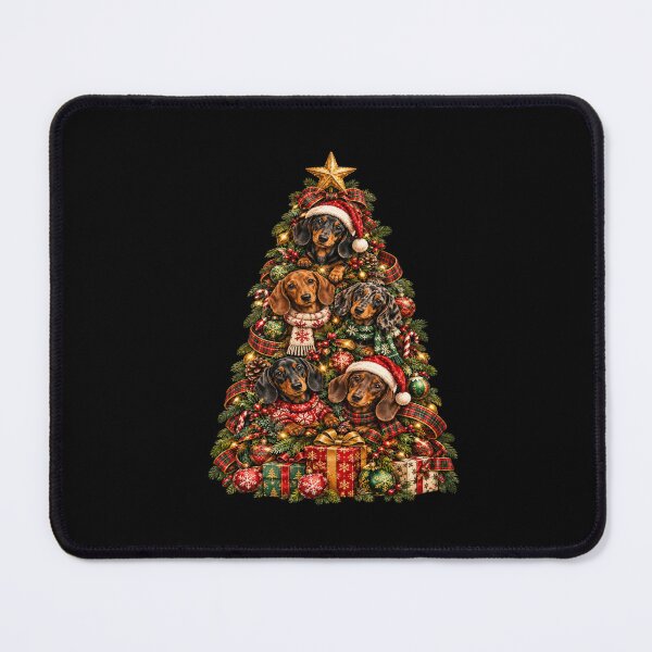 Item preview, Christmas Dachshund Tree – Festive Wiener Dogs Holiday Christmas Tree with Cute Doxies designed and sold by SOUFIANE1991.