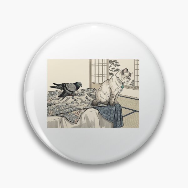 Item preview, Cat, pigeon, animal, love, peace, Japan, coexistence designed and sold by citravisuel.