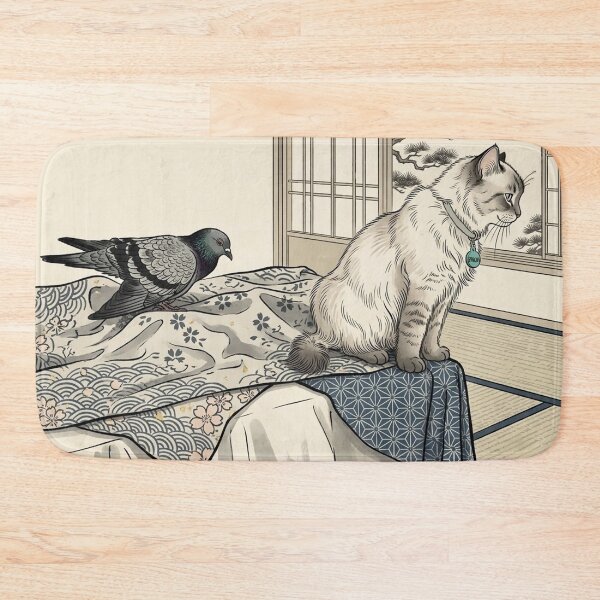 Item preview, Cat, pigeon, animal, love, peace, Japan, coexistence designed and sold by citravisuel.