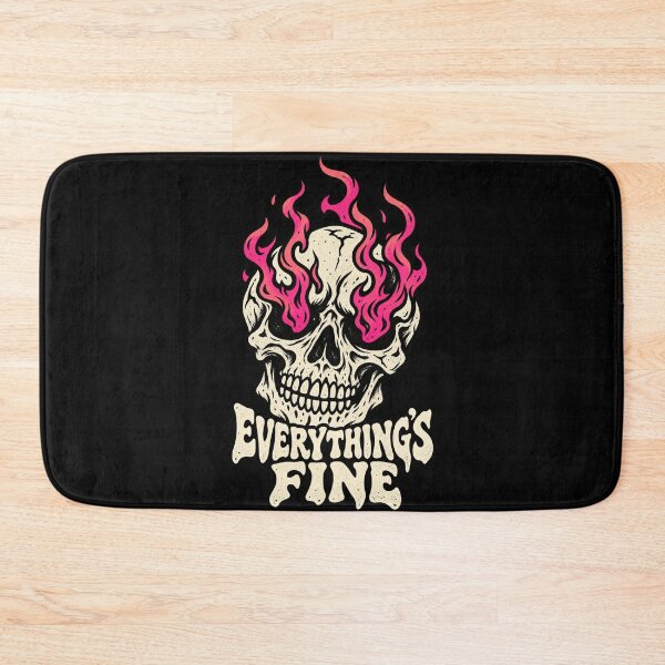 Item preview, Everythings Fine Flaming Skull Pink Fire Attitude designed and sold by choudane.