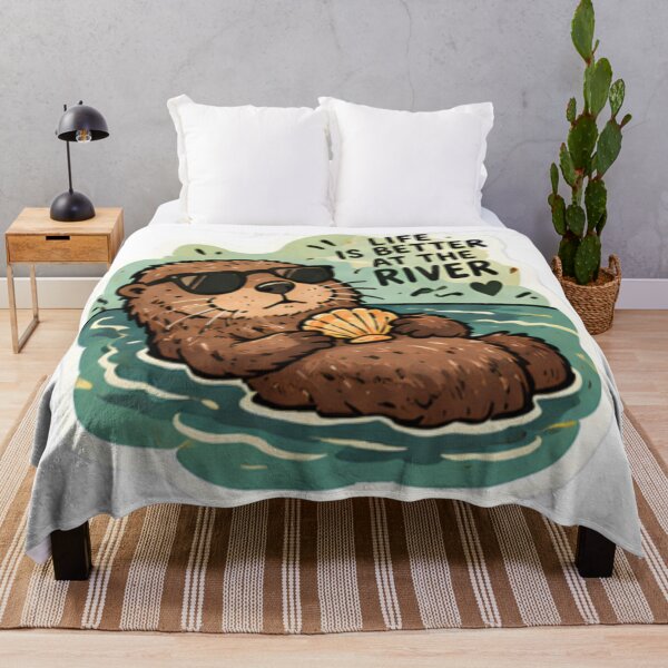 Item preview, Cool Otter Relaxing in Water designed and sold by bymtsef.