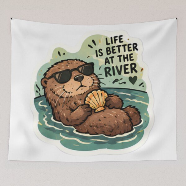 Item preview, Cool Otter Relaxing in Water designed and sold by bymtsef.
