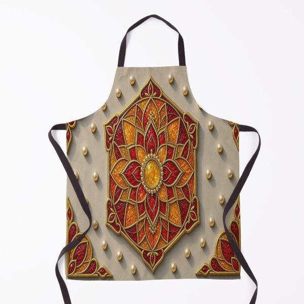 Aperçu de l'œuvre Art du bouclier en vitrail Mandala doré créée et vendue par Breezes-of-Ida.