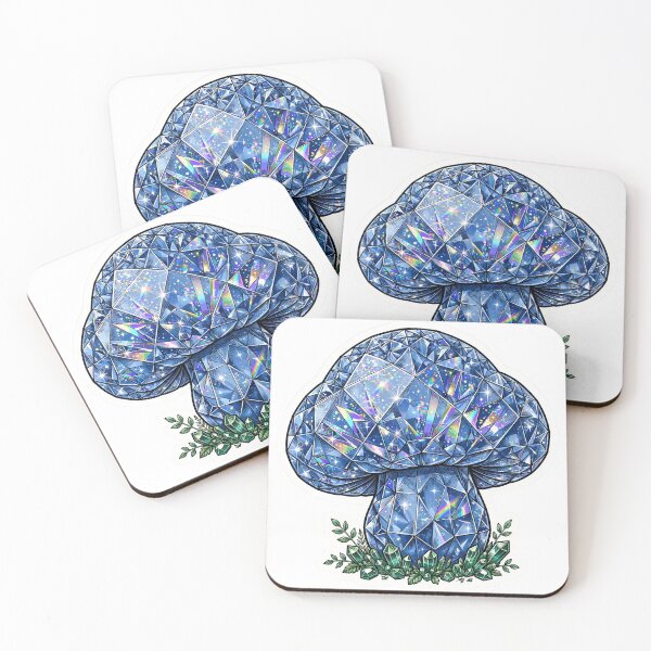 Item preview, Mushroom Crystal Sticker - Sapphire Blue Mushroom With Emerald Base designed and sold by Crystal Critters .
