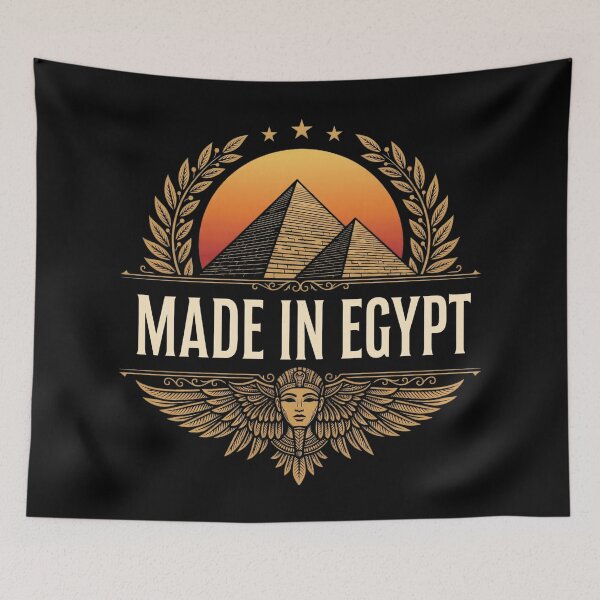 Aperçu de l'œuvre Made in Egypt - Pyramids and Pharaoh Emblem créée et vendue par Lucid Dream Pixel.