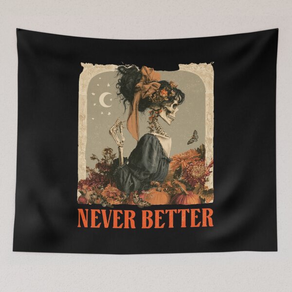 Item preview, Never Better Messy Bun Skeleton Halloween – Sarcastic Woman Coffee Spooky Season designed and sold by DyzioSupply.