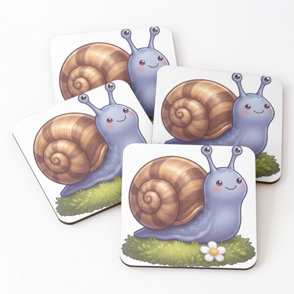 Item preview, Cute Little Snail on a Daisy Mound designed and sold by Thanat Pattern Studio.