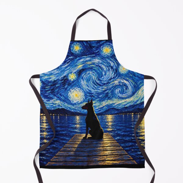 Item preview, Funny Dobermann Starry Night Painting Bridge Star Mom Dad Kids designed and sold by FurryHavenPH.