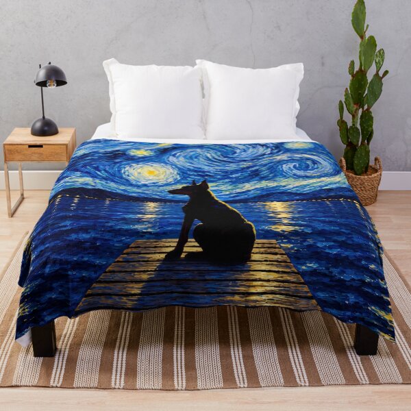 Item preview, Funny Dobermann Starry Night Painting Bridge Star Mom Dad Kids designed and sold by FurryHavenPH.
