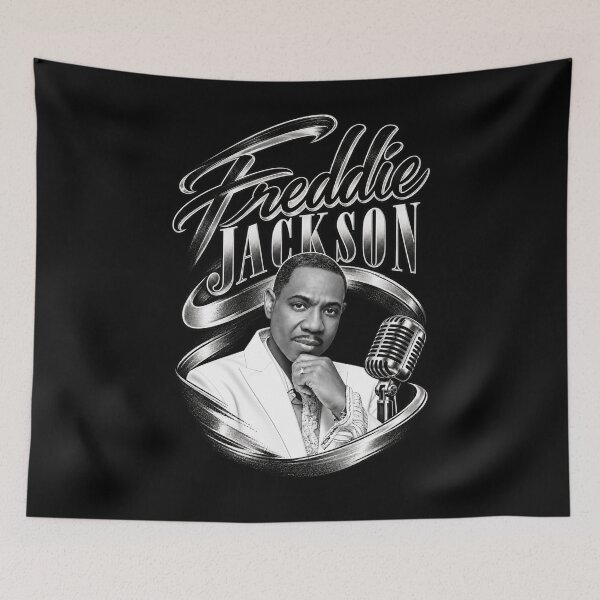 Artikelvorschau, Freddie Jackson Script Name Microphone Portrait Classic entworfen und verkauft von choudane.