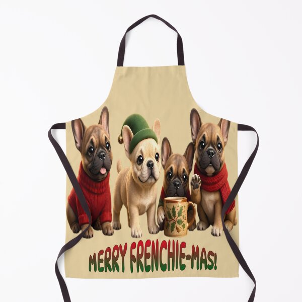 Item preview, Merry Frenchie Mas Cute French Bulldog Christmas Puppies designed and sold by CraftyValley.
