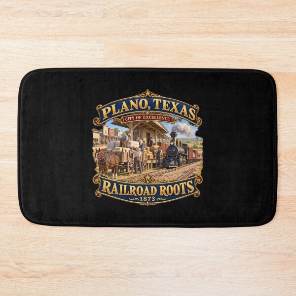 Item preview, Plano, Texas - Ciudad de la Excelencia - Orígenes Ferroviarios - 1873 - con escena de la estación de tren designed and sold by Military Insignia Products.