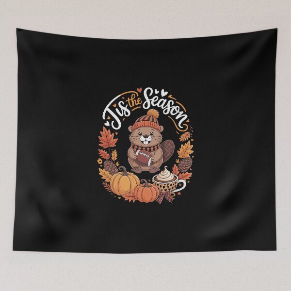 Item preview, Tis The Season Beaver Football – Cute Fall Pumpkin Art designed and sold by jkrphoto.