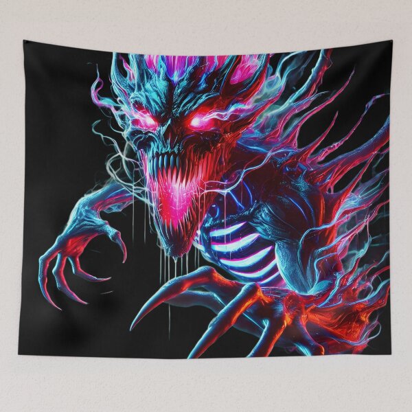 Item preview, Neon Monster Horror Cyberpunk Creature Dark Fantasy Design designed and sold by FusionCipher.