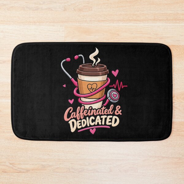 Item preview, Caffeinated And Dedicated Funny Nurse Coffee Stethoscope  designed and sold by CrazySzoopWorld.