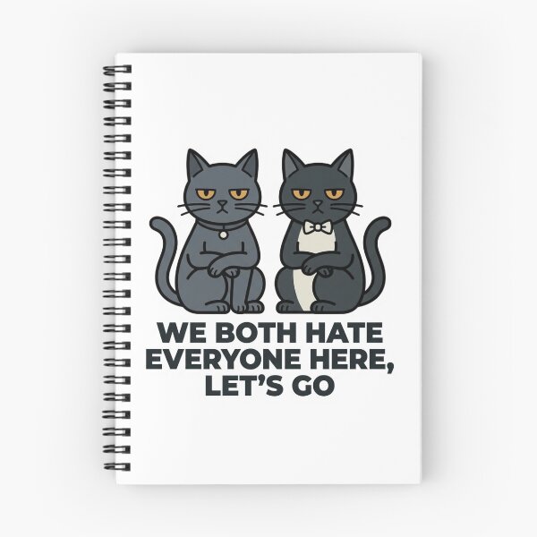 Item preview, We Both Hate Everyone Here Lets Go Grumpy Introvert Black Cats Sarcastic Humor designed and sold by raedattia.