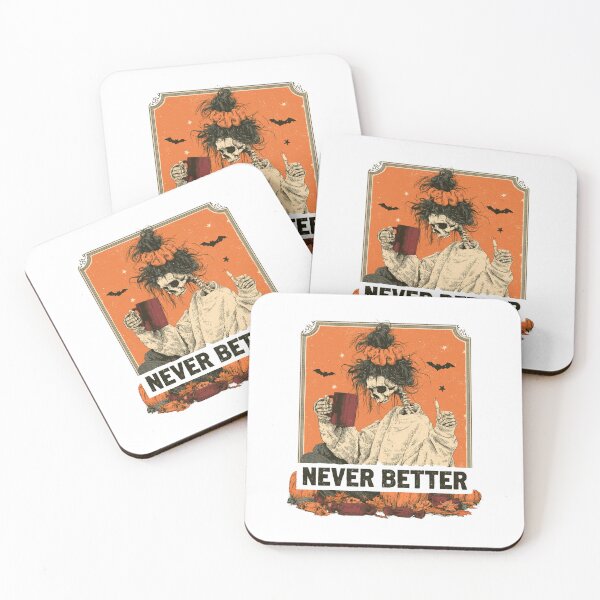 Item preview, Never Better Messy Bun Skeleton Halloween – Sarcastic Woman Coffee Spooky Season designed and sold by DyzioSupply.