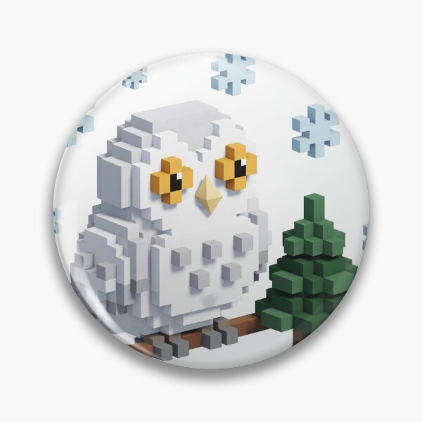 Item preview, Voxel Snowy Owl — Cute Cube Art Winter Owl Design designed and sold by Sentient Cyborg Solutions.