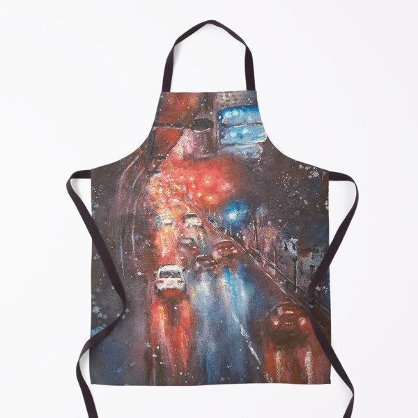 Item preview, Rainy City Night Watercolor designed and sold by paulaiakwarele.