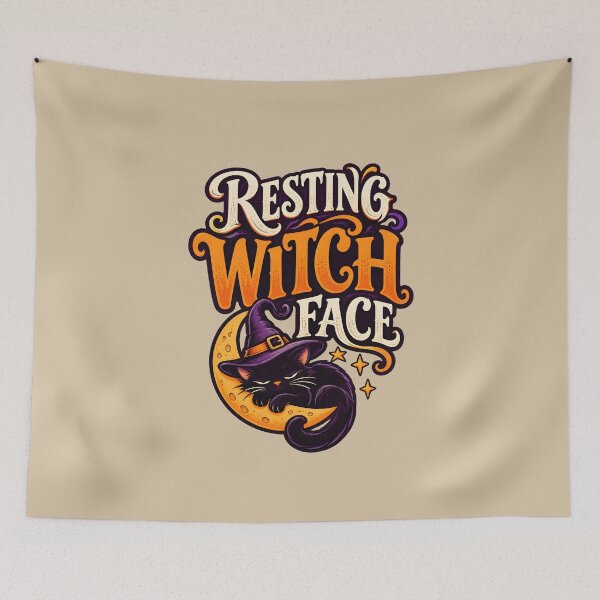 Item preview, Resting Witch Face — Sleepy Black Cat Halloween Design designed and sold by VioVibe.