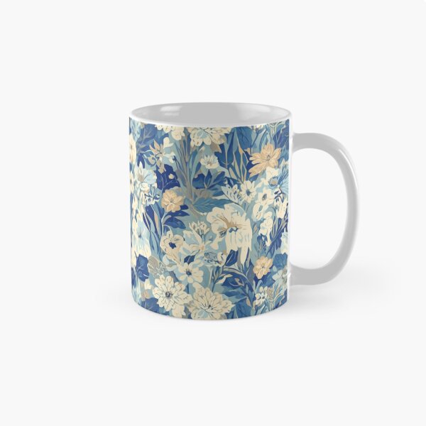 Item preview, Blue Botanical Floral Pattern designed and sold by PunchDrop.