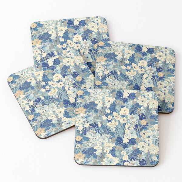 Item preview, Blue Botanical Floral Pattern designed and sold by PunchDrop.