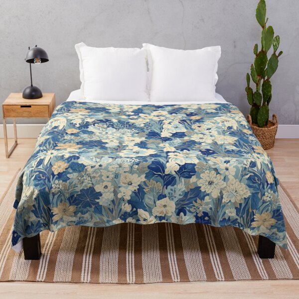 Item preview, Blue Botanical Floral Pattern designed and sold by PunchDrop.