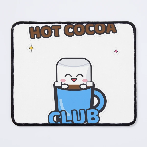 Hot Cocoa Club - Cute Pip Marshmallow in a Mug — Mouse Pad by BiMood