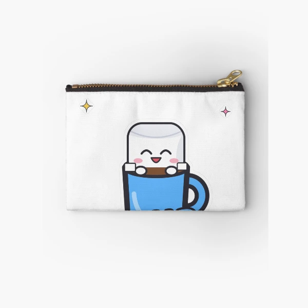Hot Cocoa Club - Cute Pip Marshmallow in a Mug — Zipper Pouch by BiMood