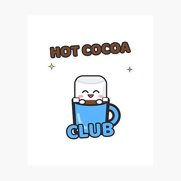 Hot Cocoa Club - Cute Pip Marshmallow in a Mug — Photographic Print by BiMood
