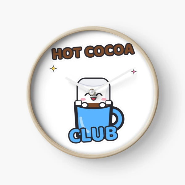 Hot Cocoa Club - Cute Pip Marshmallow in a Mug — Clock by BiMood