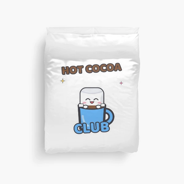 Hot Cocoa Club - Cute Pip Marshmallow in a Mug — Duvet Cover by BiMood
