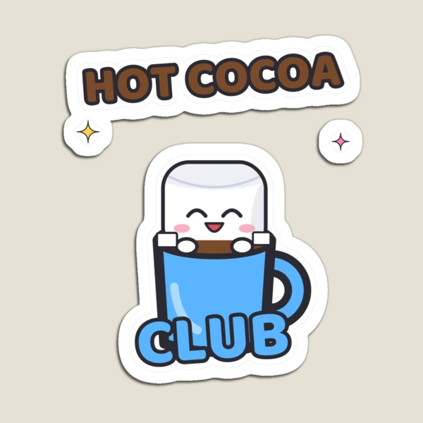 Hot Cocoa Club - Cute Pip Marshmallow in a Mug — Magnet by BiMood