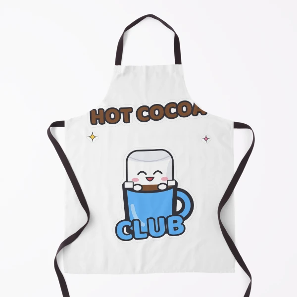 Hot Cocoa Club - Cute Pip Marshmallow in a Mug — Apron by BiMood