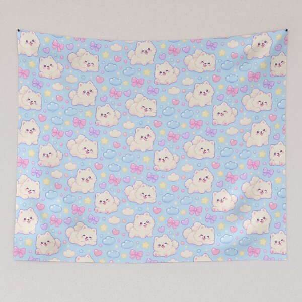 Item preview, Kawaii Gummy Samoyed Cloud Candy Pattern designed and sold by Soft Berry Studio.