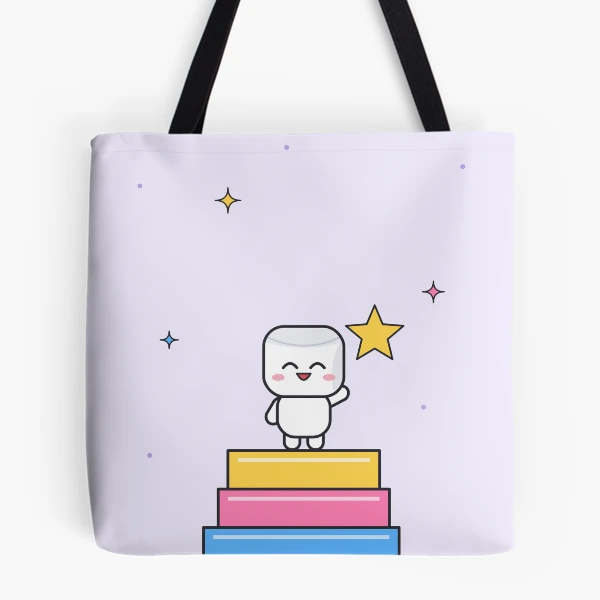 Small Steps Big Dreams - Cute Pip Reaching for a Star — All Over Print Tote Bag by BiMood