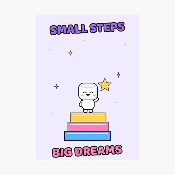 Small Steps Big Dreams - Cute Pip Reaching for a Star — Photographic Print by BiMood