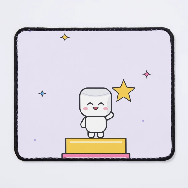 Small Steps Big Dreams - Cute Pip Reaching for a Star — Mouse Pad by BiMood