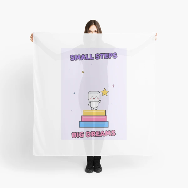 Small Steps Big Dreams - Cute Pip Reaching for a Star — Scarf by BiMood