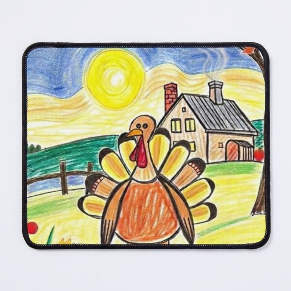 Item preview, Cute Kids Drawing Thanksgiving Card with Turkey, Farmhouse, and Autumn Vibes designed and sold by LavIsInTheAir.