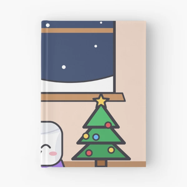 Cozy Night In - Pip Marshmallow by the Winter Window — Spiral Notebook by BiMood