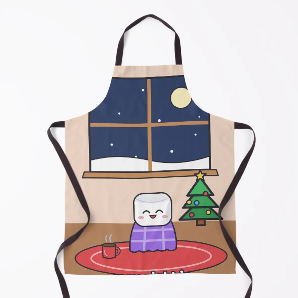 Cozy Night In - Pip Marshmallow by the Winter Window — Apron by BiMood