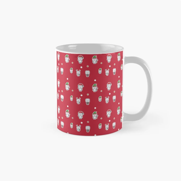 Holiday Pip Pattern - Cute Christmas Marshmallow Repeat — Classic Mug by BiMood