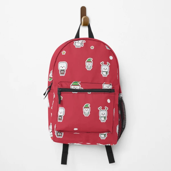 Holiday Pip Pattern - Cute Christmas Marshmallow Repeat — Backpack by BiMood